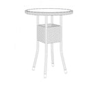 Garden Table 60 X 75 Cm Tempered Glass And Poly Rattan Black