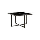 Garden Table Black 109X107X74 Cm Poly Rattan And Glass