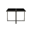 Garden Table Black 109X107X74 Cm Poly Rattan And Glass