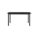 Garden Table Black 150 X 90 X 74 Cm Aluminum And Glass