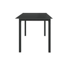 Garden Table Black 150 X 90 X 74 Cm Aluminum And Glass