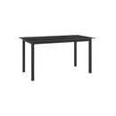 Garden Table Black 150 X 90 X 74 Cm Aluminum And Glass
