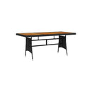 Garden Table Black 160X70X72 Cm Poly Rattan & Solid Acacia Wood