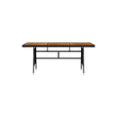 Garden Table Black 160X70X72 Cm Poly Rattan & Solid Acacia Wood