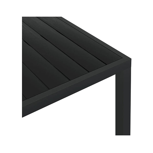 Garden Table Black 185X90X74 Cm Aluminium And Wpc