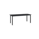 Garden Table Black 190 X 90 X 74 Cm Aluminium And Glass