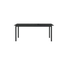 Garden Table Black 190 X 90 X 74 Cm Aluminium And Glass