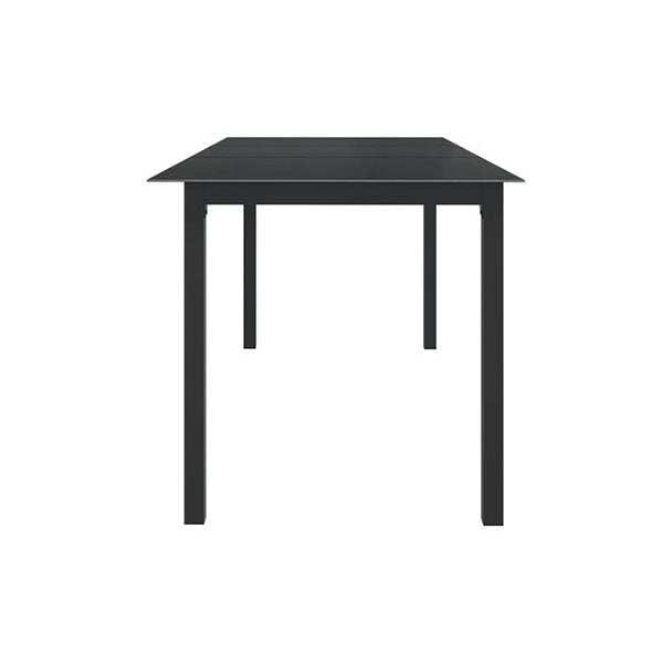 Garden Table Black 190 X 90 X 74 Cm Aluminium And Glass