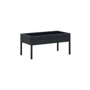 Garden Table Black 75 X 40 X 37 Cm Poly Rattan