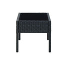 Garden Table Black 75 X 40 X 37 Cm Poly Rattan