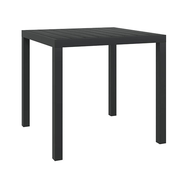 Garden Table Black 80 X 80 X 74 Cm Aluminum And Wpc