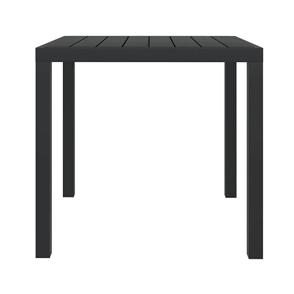 Garden Table Black 80 X 80 X 74 Cm Aluminum And Wpc