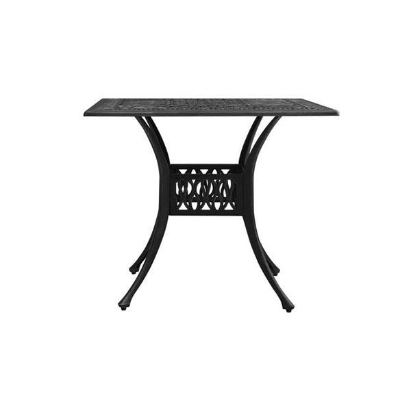 Garden Table Black 90 X 90 X 73 Cm Cast Aluminium