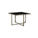 Garden Table Grey 109 X 107 X 74 Cm Poly Rattan And Glass