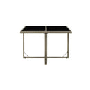 Garden Table Grey 109 X 107 X 74 Cm Poly Rattan And Glass