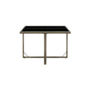 Garden Table Grey 109 X 107 X 74 Cm Poly Rattan And Glass