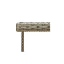Garden Table Grey 109 X 107 X 74 Cm Poly Rattan And Glass