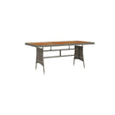 Garden Table Grey 160 X 70 X 72 Cm Poly Rattan