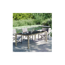 Garden Table Grey 190 X 90 X 75 Cm Tempered Glass And Poly Rattan