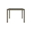 Garden Table Grey 190 X 90 X 75 Cm Tempered Glass And Poly Rattan