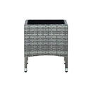 Garden Table Grey 40 X 40 X 45 Cm Poly Rattan