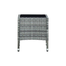 Garden Table Grey 40 X 40 X 45 Cm Poly Rattan