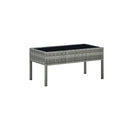 Garden Table Grey 75 X 40 X 37 Cm Poly Rattan
