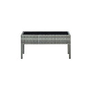 Garden Table Grey 75 X 40 X 37 Cm Poly Rattan