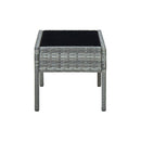 Garden Table Grey 75 X 40 X 37 Cm Poly Rattan