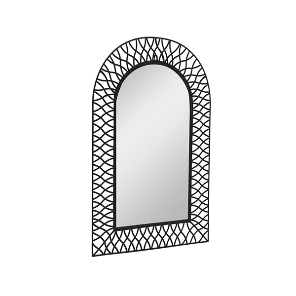 Garden Wall Mirror Arched Black