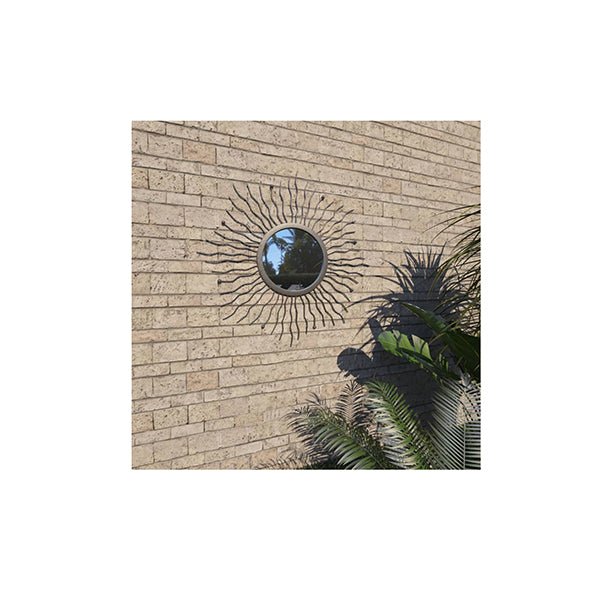 Garden Wall Mirror Sunburst Black