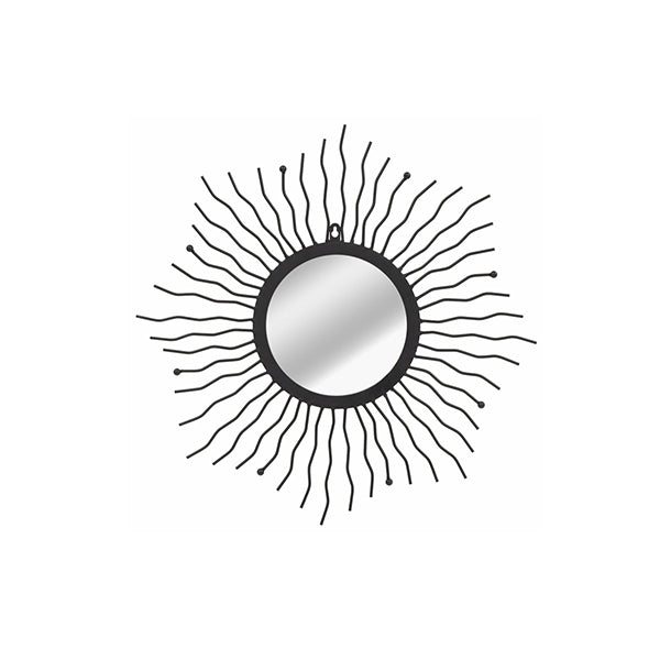 Garden Wall Mirror Sunburst Black