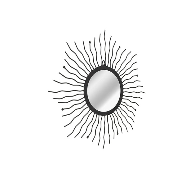 Garden Wall Mirror Sunburst Black