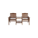 Garden Bench Love Seat Wooden Outdoor Furniture Brown