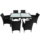 Garden Furniture Poly Rattan Set (13 Pcs) - Black