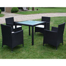 Garden Furniture Poly Rattan Set (9 Pcs) - Black