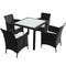 Garden Furniture Poly Rattan Set (9 Pcs) - Black