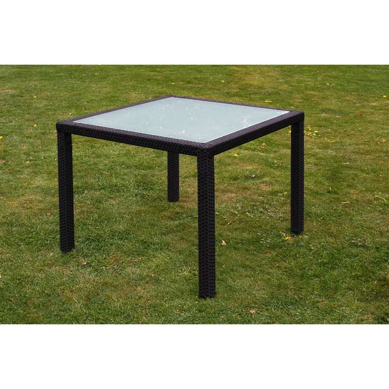 Garden Furniture Poly Rattan Set (9 Pcs) - Black