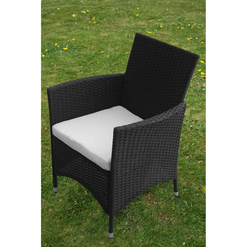 Garden Furniture Poly Rattan Set (9 Pcs) - Black