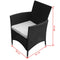 Garden Furniture Poly Rattan Set (9 Pcs) - Black