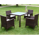 Garden Furniture Poly Rattan Set (9 Pcs) - Brown