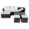 Garden Poly Rattan Corner Sofa Set (12 Pcs) - Black