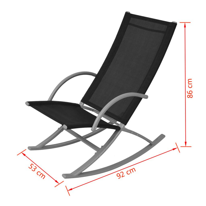 Garden Rocking Chairs (2 Pcs) - Black