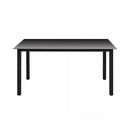Garden Table Black 150 X 90 X 74 Cm Aluminum And Glass