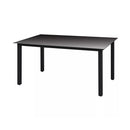 Garden Table Black 150 X 90 X 74 Cm Aluminum And Glass