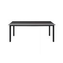 Garden Table Black 190 X 90 X 74 Cm Aluminum And Glass