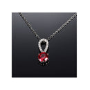 Garnet Crystal Necklace With Zirconia