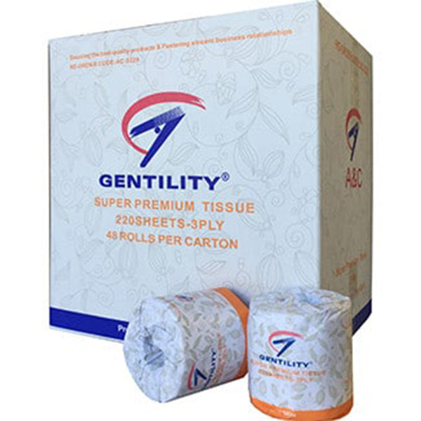 Gentility Super Premium 3-Ply 220 sheet Toilet Tissues