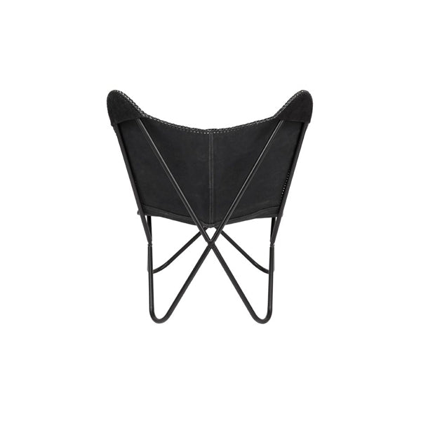 Genuine Leather Butterfly Chair Black