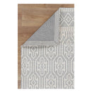 Geometric Light Grey Wool Rug